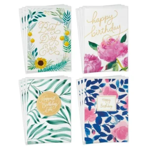 Hallmark Birthday Cards, Floral Watercolor Assortment, 12 ct. PSD FILES